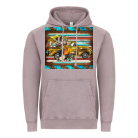 Vintage Zinc western truck farm animals serape leopard turquoise's Vintage Hoodie - BarkalooDesign