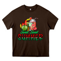 Chocolate Brown sweet sweet summer Heavy Core Tee - CowhideDigitalArt