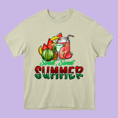 Sweet Sweet Summer Heavy Core Tee Designed By Cowhidedigitalart