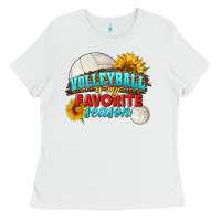 White volleyball is my favorite season Ladies Tee - HRA Design Shop
