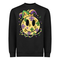 Black smiley face mardi gras Heavyweight Sweatshirt - MaliasSmallBusiness