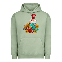 Pigment Oil Green Football Frappe Coffee Urban Hoodie - FaDigitalArtStudio