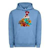 Pigment Pebble Blue Football Frappe Coffee Urban Hoodie - FaDigitalArtStudio