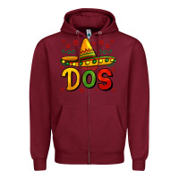 Burgundy dos my second mexican birthday Zipper Hoodie - Jasminsmagicworld