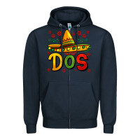 Navy dos my second mexican birthday Zipper Hoodie - Jasminsmagicworld