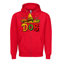 Red dos my second mexican birthday Zipper Hoodie - Jasminsmagicworld