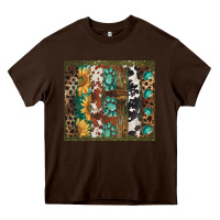 Chocolate Brown western patterns brushstroke Heavy Core Tee - BarkalooDesign
