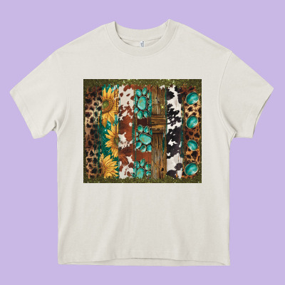 Western Patterns Brushstroke Heavy Core Tee Designed By Barkaloodesign