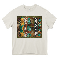 Cream western patterns brushstroke Heavy Core Tee - BarkalooDesign
