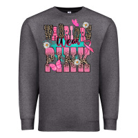 Charcoal Heather Warriors wear pink Cancer Awareness Premium Sweatshirt - HowdyJamesFarm