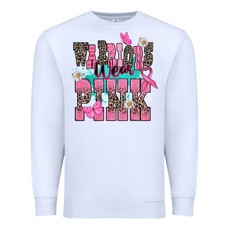 Warriors Wear Pink Cancer Awareness Premium Sweatshirt by HowdyJamesFarm | Teevron