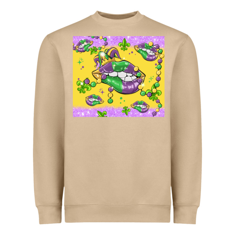 Mardi Gras Lips Heavyweight Sweatshirt by MaliasSmallBusiness | Teevron