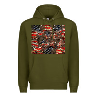 Army Green American flag leopard tumbler Premium Hoodie - HowdyJamesFarm