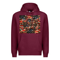 Burgundy American flag leopard tumbler Premium Hoodie - HowdyJamesFarm