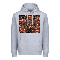 Heather Grey American flag leopard tumbler Premium Hoodie - HowdyJamesFarm