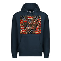 Navy American flag leopard tumbler Premium Hoodie - HowdyJamesFarm