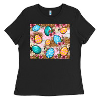 Black Easter eggs cowhide leopard tumbler Easter Day Ladies Tee - Neo Western