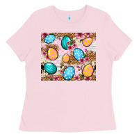 Bubblegum Pink Easter eggs cowhide leopard tumbler Easter Day Ladies Tee - Neo Western