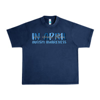 Navy in april we wear blue autism awareness Urban Heavy Tee - MaliasSmallBusiness