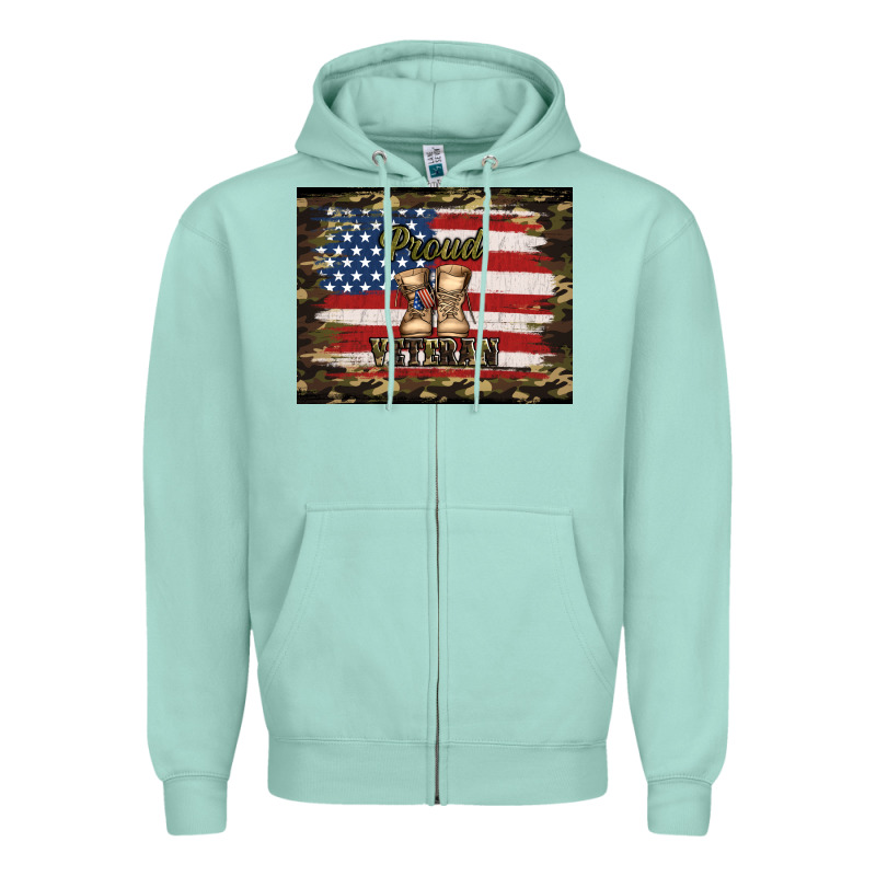Proud Veteran Veterans Day Zipper Hoodie by Jasminsmagicworld | Teevron
