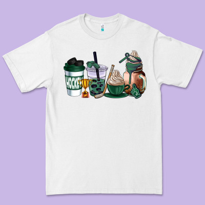 Hunter Green Hockey Coffee Cups Premium Tee Designed By Adodesignshop