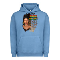Pigment Pebble Blue I am black history black girl Urban Hoodie - FaDigitalArtStudio