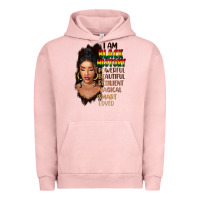 Pigment Salmon I am black history black girl Urban Hoodie - FaDigitalArtStudio