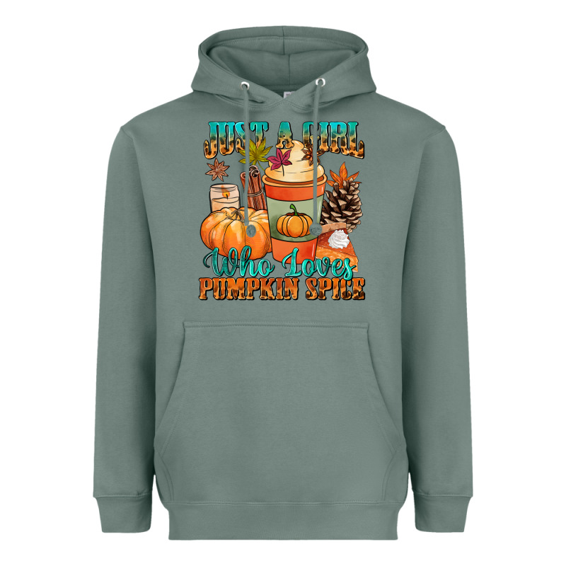 Just A Girl Who Loves Pumpkin Spice Heavyweight Hoodie by NancyCooperArtShop | Teevron