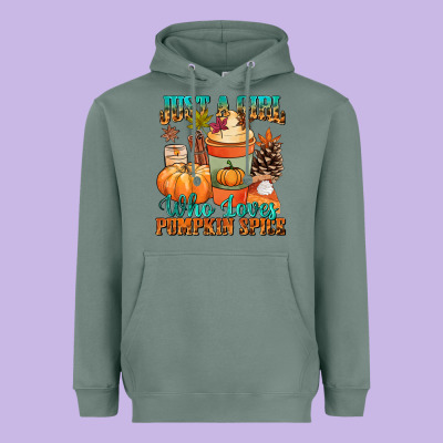 Just A Girl Who Loves Pumpkin Spice Heavyweight Hoodie Designed By Nancycooperartshop