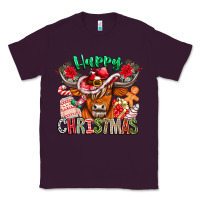 Plum Happy Christmas Cow Classic Tee - CowhideDigitalArt