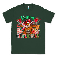 Sports Green Happy Christmas Cow Classic Tee - CowhideDigitalArt