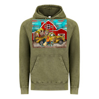 Vintage Olive western truck farm animals mousepad Vintage Hoodie - BarkalooDesign