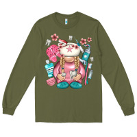 Army Green dentist gnome Long Sleeve Tee - NancyCooperArtShop