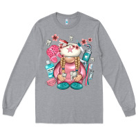 Heather Grey dentist gnome Long Sleeve Tee - NancyCooperArtShop