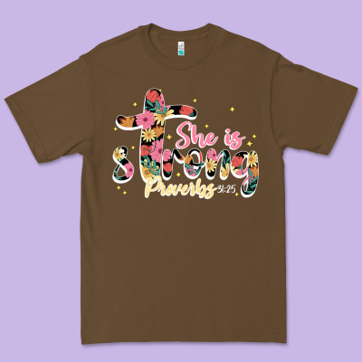 She Is Strong Proverbs 31 25 Premium Tee Designed By Jahusdesignshop