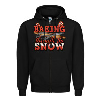 Black baking through the snow christmas Zipper Hoodie - Jasminsmagicworld