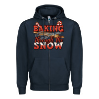 Navy baking through the snow christmas Zipper Hoodie - Jasminsmagicworld