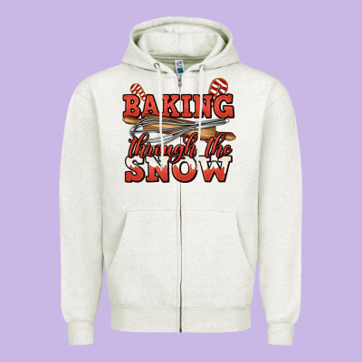 Baking Through The Snow Christmas Zipper Hoodie Designed By Jasminsmagicworld