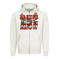 Oatmeal Heather baking through the snow christmas Zipper Hoodie - Jasminsmagicworld