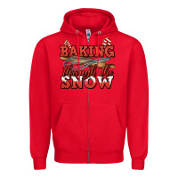 Red baking through the snow christmas Zipper Hoodie - Jasminsmagicworld