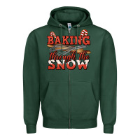 Sports Green baking through the snow christmas Zipper Hoodie - Jasminsmagicworld