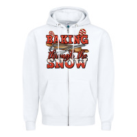 White baking through the snow christmas Zipper Hoodie - Jasminsmagicworld