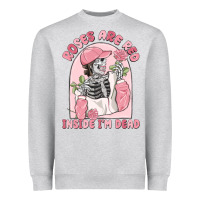 Heather Grey roses are red inside i'm dead Heavyweight Sweatshirt - MaliasSmallBusiness