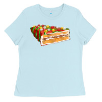 Baby Blue red christmas cake fa element 1 Ladies Tee - FaDigitalArtStudio