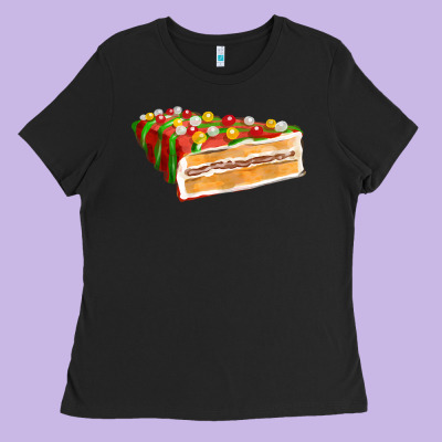 Red Christmas Cake Fa Element 1 Ladies Tee Designed By Fadigitalartstudio