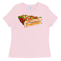 Bubblegum Pink red christmas cake fa element 1 Ladies Tee - FaDigitalArtStudio