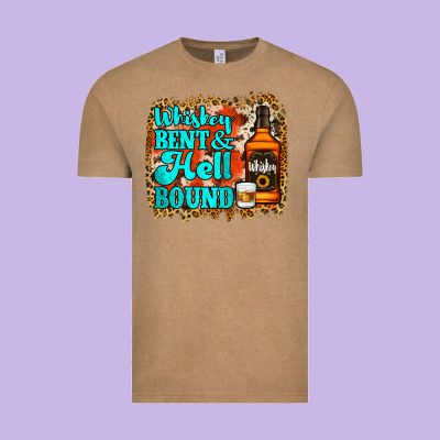 Whiskey Bent And Hell Bound Vintage Tee Designed By Jasminsmagicworld