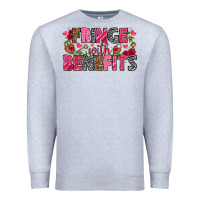 Heather Grey Fringe with benefits Valentine's Day Premium Sweatshirt - HowdyJamesFarm