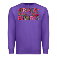 Purple Fringe with benefits Valentine's Day Premium Sweatshirt - HowdyJamesFarm