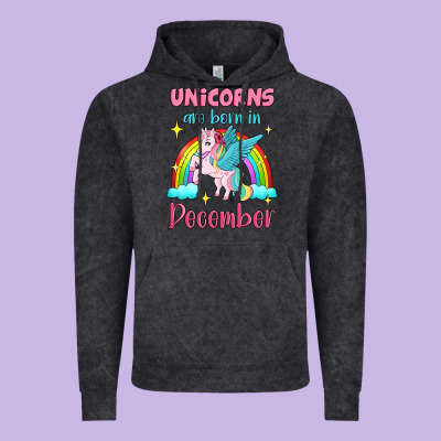 Unicorns Are Born In December Vintage Hoodie Designed By Jasminsmagicworld